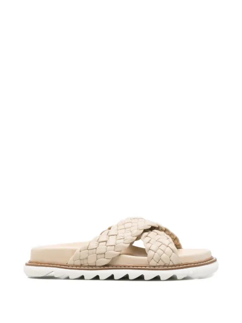 SERGIO MORETTI FIRENZE braided crossover-strap mules Neutrals 60156240