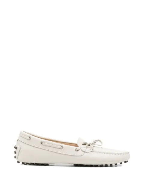 SERGIO MORETTI FIRENZE bow-detail pebbled loafers Neutrals 60155508
