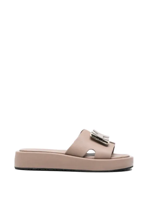 SERGIO MORETTI FIRENZE logo-plaque platform sandals Neutrals R657825100