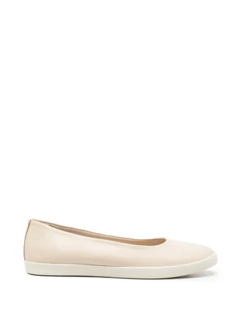 SERGIO MORETTI FIRENZE round-toe leather ballet flats Neutrals 60155526