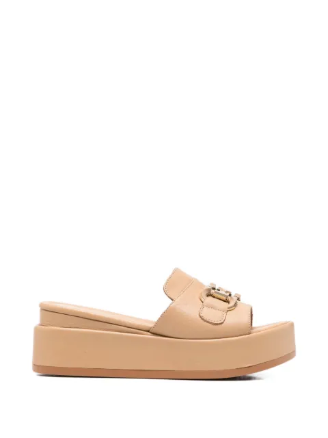 SERGIO MORETTI FIRENZE horsebit platform sandals Neutrals 60155885