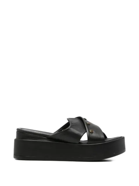 SERGIO MORETTI FIRENZE studded crossover-strap mules Black 60155886