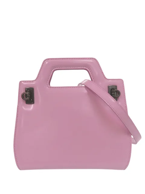 Ferragamo Pre-Owned 2010-2026 Micro Brushed Calfskin Wanda Top Handle Bag satchel Pink L8U5722JLIREFNFG