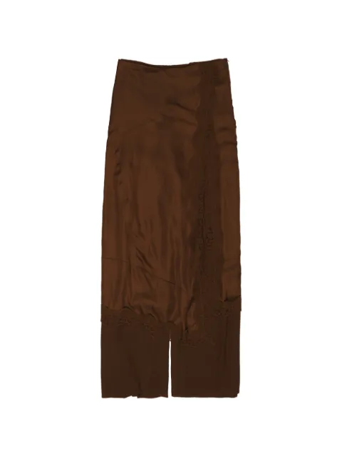 BIMBA Y LOLA lace-trim asymmetric skort trousers Brown 261BR6064