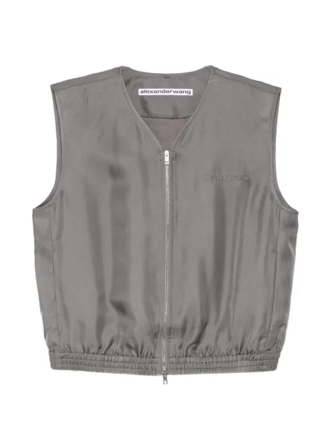 Alexander Wang zip-up silk vest top Grey 1WC2262757