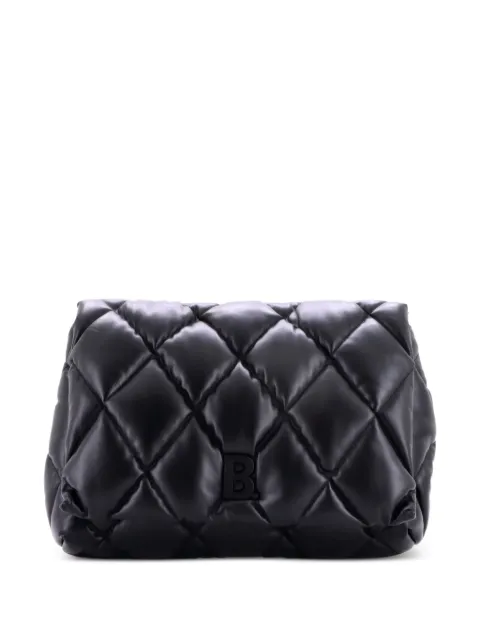 Balenciaga Pre-Owned Touch Quilted Puffy Leather Large clutch bag Black PYL2N8UMIQ5Q3Z28
