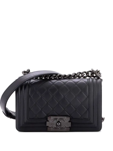 CHANEL Pre-Owned So Black Boy Flap Bag Quilted Lambskin Small shoulder bag Black PS2GU0FPAUHQ1NOP