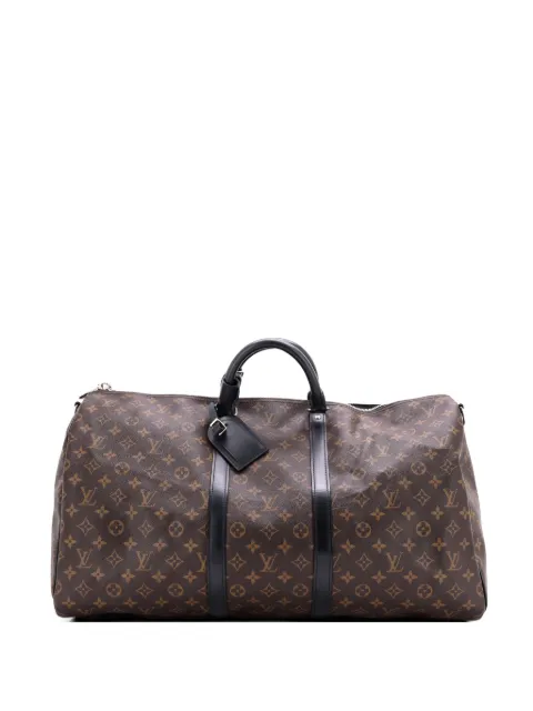 Louis Vuitton Pre-Owned Keepall Bandouliere Bag Macassar Monogram Canvas 55 travel bag Brown YY3HYMASZTGB7I6H