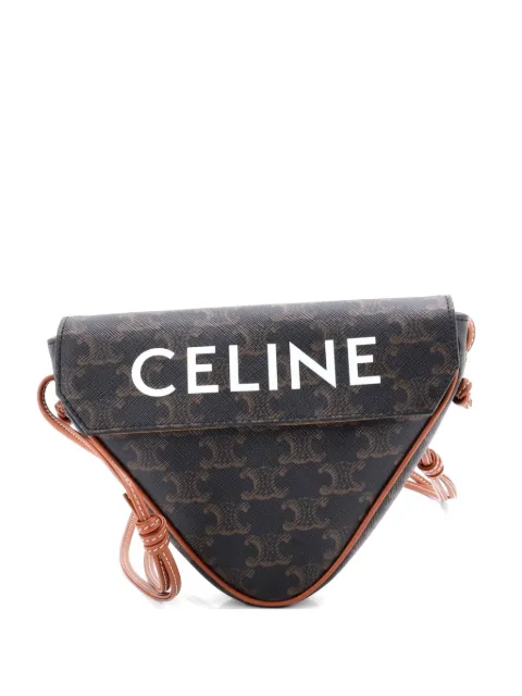 Celine Pre-Owned Triangle Triomphe Coated Canvas crossbody bag Brown 3YUEN5FSASQCAWFP