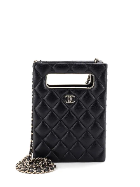 CHANEL Pre-Owned Chain Around Cut Out Handle Evening Tote Quilted Caviar Mini crossbody bag Black 3S3PKAUU7K2QIWLA