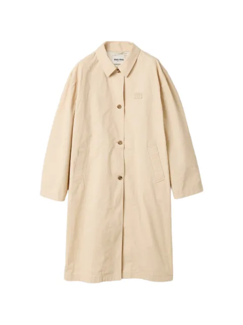 Miu Miu old gabardine single-breasted trench coat Neutrals MS2163SOOO19LW