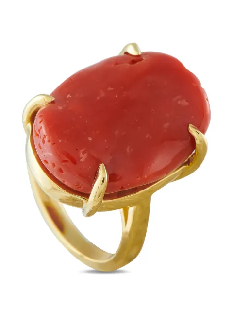 LB Exclusive coral-cabochon ring Gold MF12042926