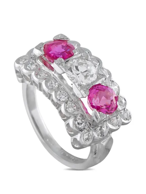 LB Exclusive pink-sapphire and diamond ring Silver MF14042926
