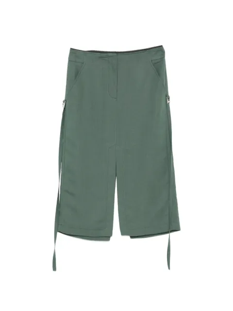 Patrizia Pepe Fly-logo side-tie midi skirt Green 2G1070A052