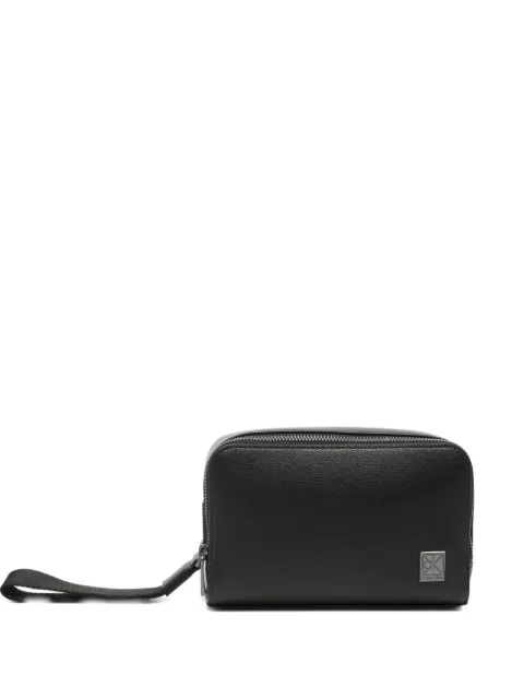Calvin Klein logo-plaque pebbled tote bag Black LV04D1243GUB1