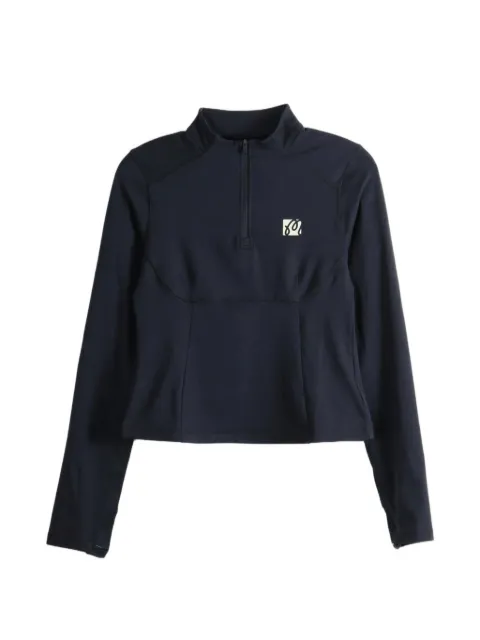 Malbon Golf Dani cut-out half-zip top Black MW0193BLK