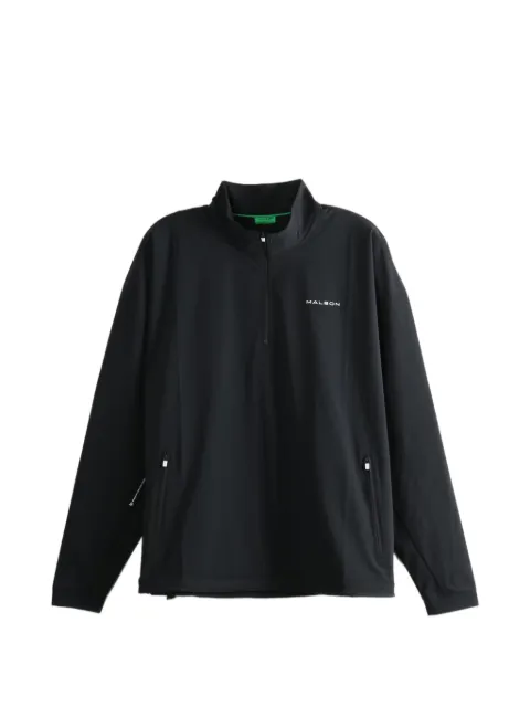 Malbon Golf quarter-zip logo-print sweater Black M9733