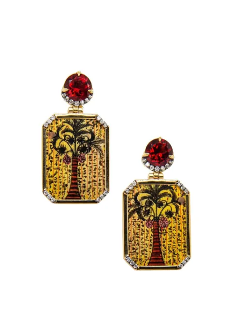 SILVIA FURMANOVICH Egypt miniature-painting diamond and garnet earrings Yellow BR6646