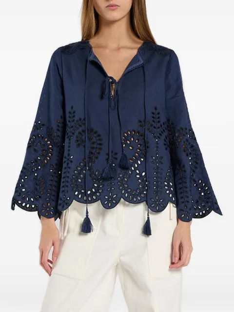 Christy Lynn Kora broderie-anglaise blouse Blue CLB443F58