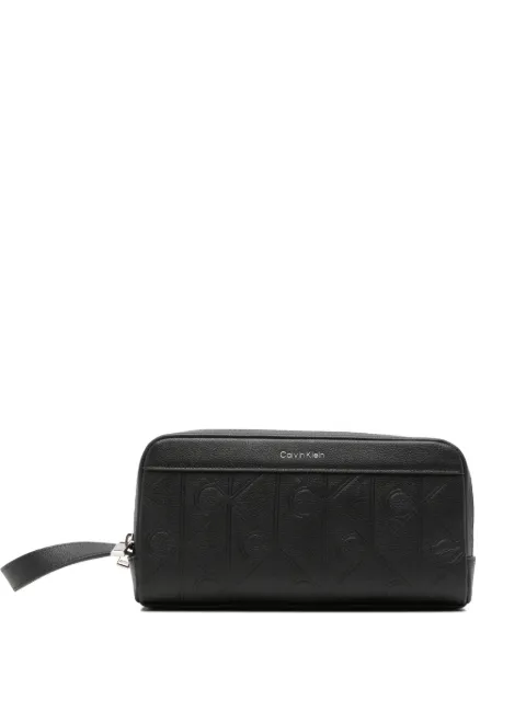 Calvin Klein logo-embossed wash bag Black LV04D1219GUB1