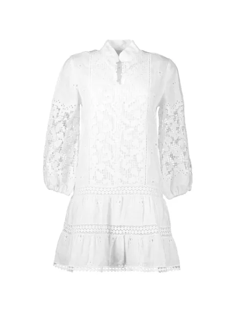 Temptation Positano Olivina lace-embroidered mini dress White OLIVINA