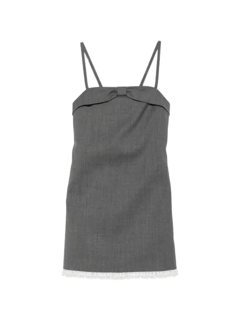 Maje bow-detail lace-trim mini dress Grey MFPRO05090