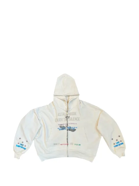 astrum graphic-print zip-up hoodie Neutrals AST009
