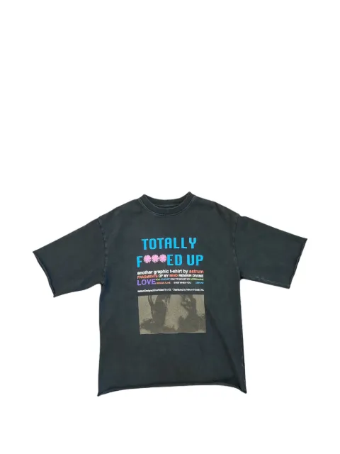 astrum TFU graphic-print raw-cut T-shirt Black AST010