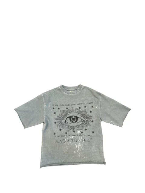 astrum graphic-print distressed T-shirt Grey AST017