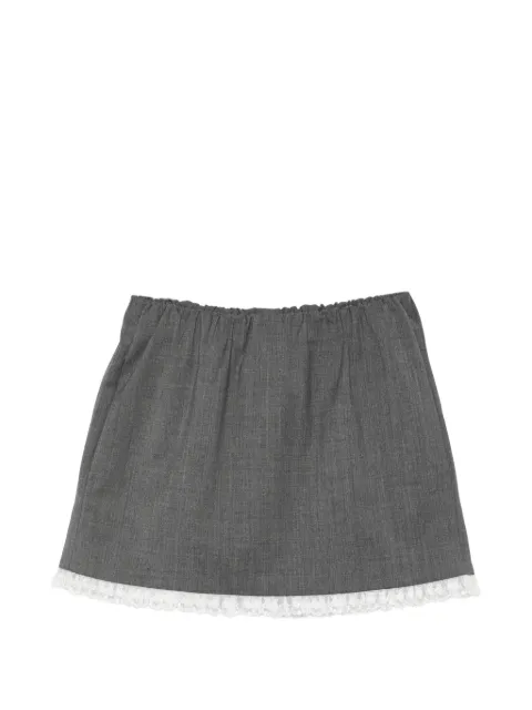 Maje lace-trim mini skirt Grey MFPJU01781