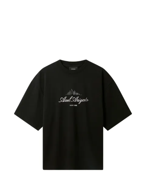 Axel Arigato logo-embroidered dropped-shoulder T-shirt Black A4413001