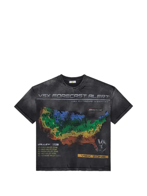 Vale Weatherman distressed graphic-print T-shirt Black VAL195