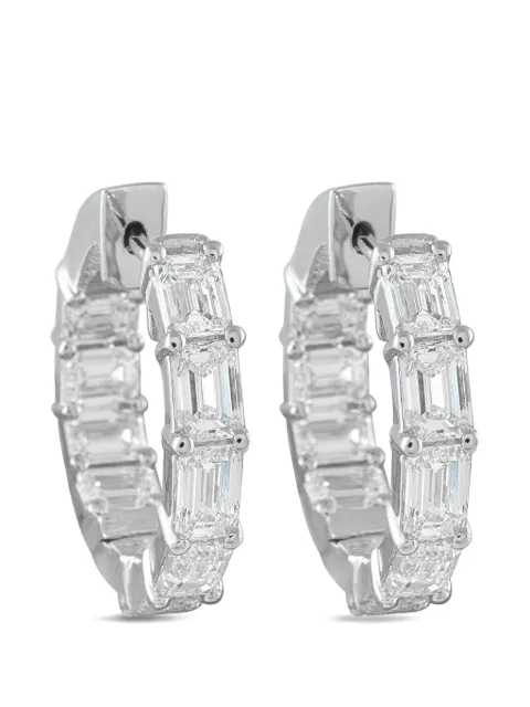 LB Exclusive diamond hoop earrings Silver AER20760