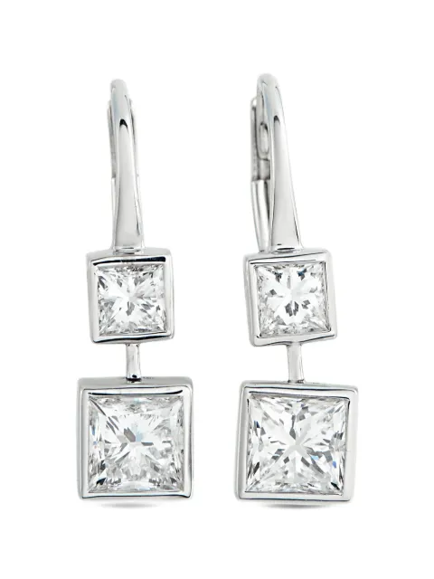LB Exclusive diamond square-cut earrings Silver AER21650