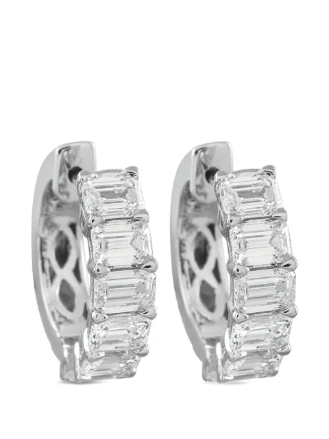 LB Exclusive diamond hoop earrings Silver AER18104