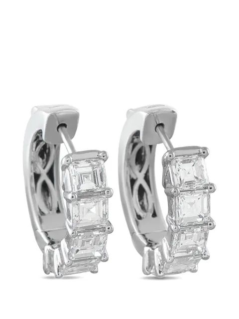 LB Exclusive diamond hoop earrings Silver AER168008