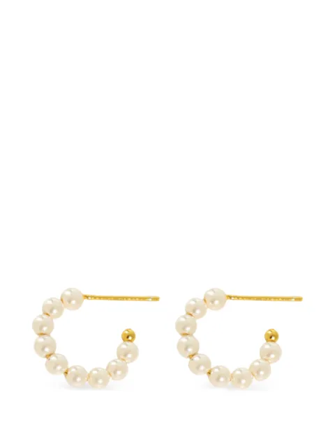 HZMER JEWELLERY pearl-embellished hoop earrings Gold LEEPHG1901GOLD