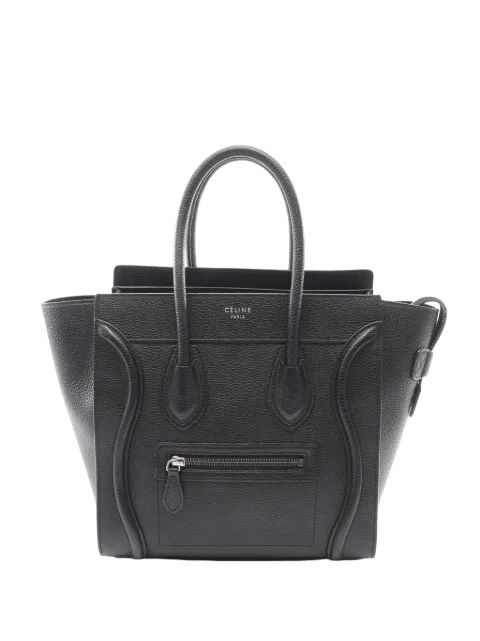Celine Pre-Owned 2010-2026 Micro Smooth Calfskin Double Stitching Luggage Tote handbag Black J5X443QQ7IZ4B2HZ