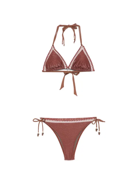 BANANA MOON glitter-effect crochet-trim bikini Brown BLUCOSTORASHINYWAVE