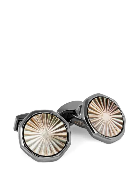 Tateossian Sunburst octagonal cufflinks Silver CF0618