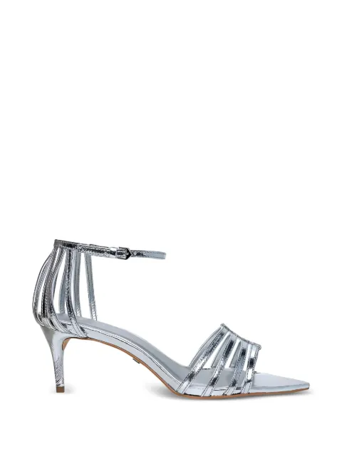 CARRANO metallic-effect cage-strap sandals Silver 830001