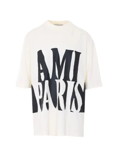 AMI Paris logo-print T-shirt Neutrals UTS381726