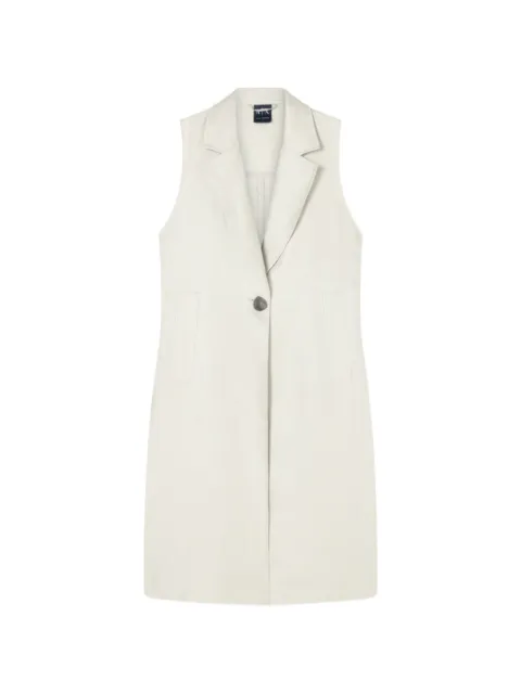 Armani Exchange sleeveless notched-lapel trench coat Neutrals XW001979AF21530