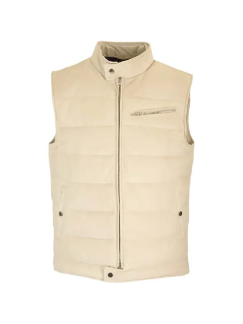 Al Duca D’Aosta 1902 padded suede gilet Neutrals GILET