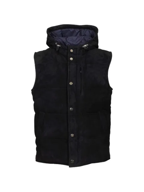 Al Duca D’Aosta 1902 quilted suede gilet Blue GILETCAPPUCCIO
