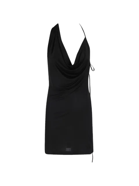 Amazuìn RAVI draped cowl-neck mini dress Black 12RAVUS098