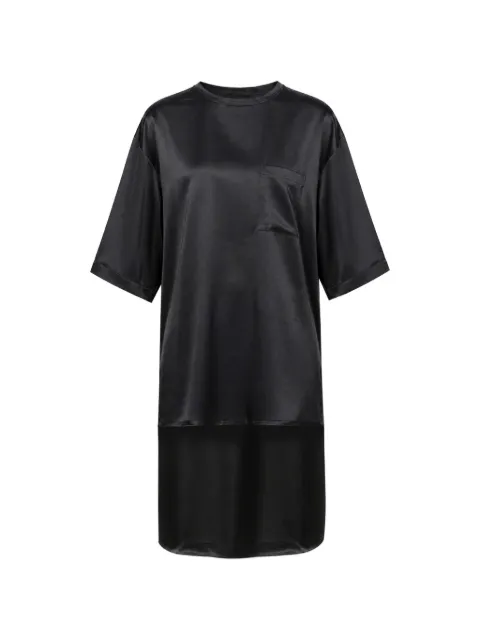 DARKPARK Tara satin-finish asymmetric blouse Black WSH44FAC165