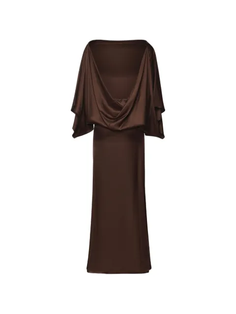 Nineminutes Tha Macha batwing-sleeve maxi dress Brown 26SSNAB0005