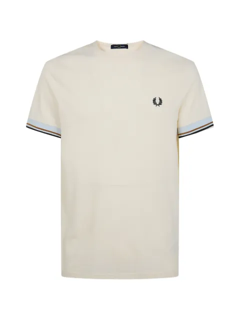 Fred Perry Laurel Wreath tipped-cuff T-shirt Neutrals M2396