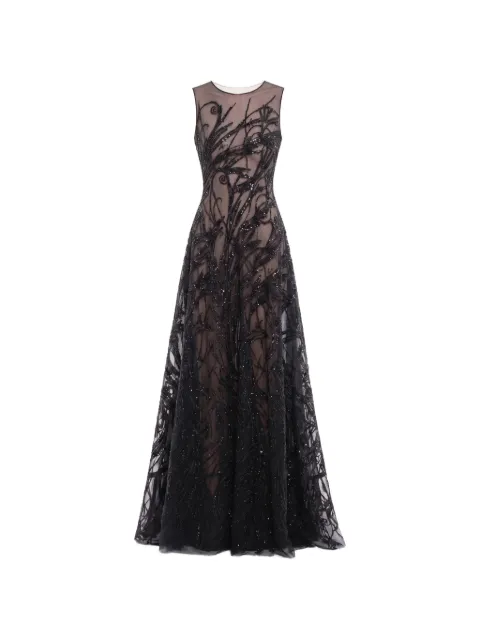 Saiid Kobeisy sequin-embellished bow-detail maxi gown Black RTWFW25DR59